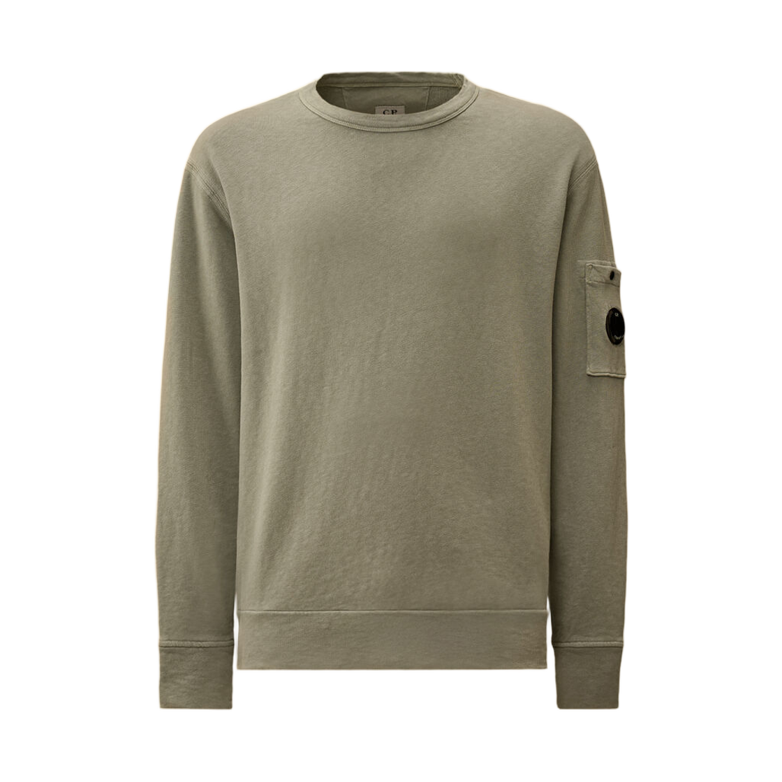 20CMSS207A110337O809 C.P. Company Malfile Fleece Lens Crewneck Sweatshirt Silver Blue - 26SS