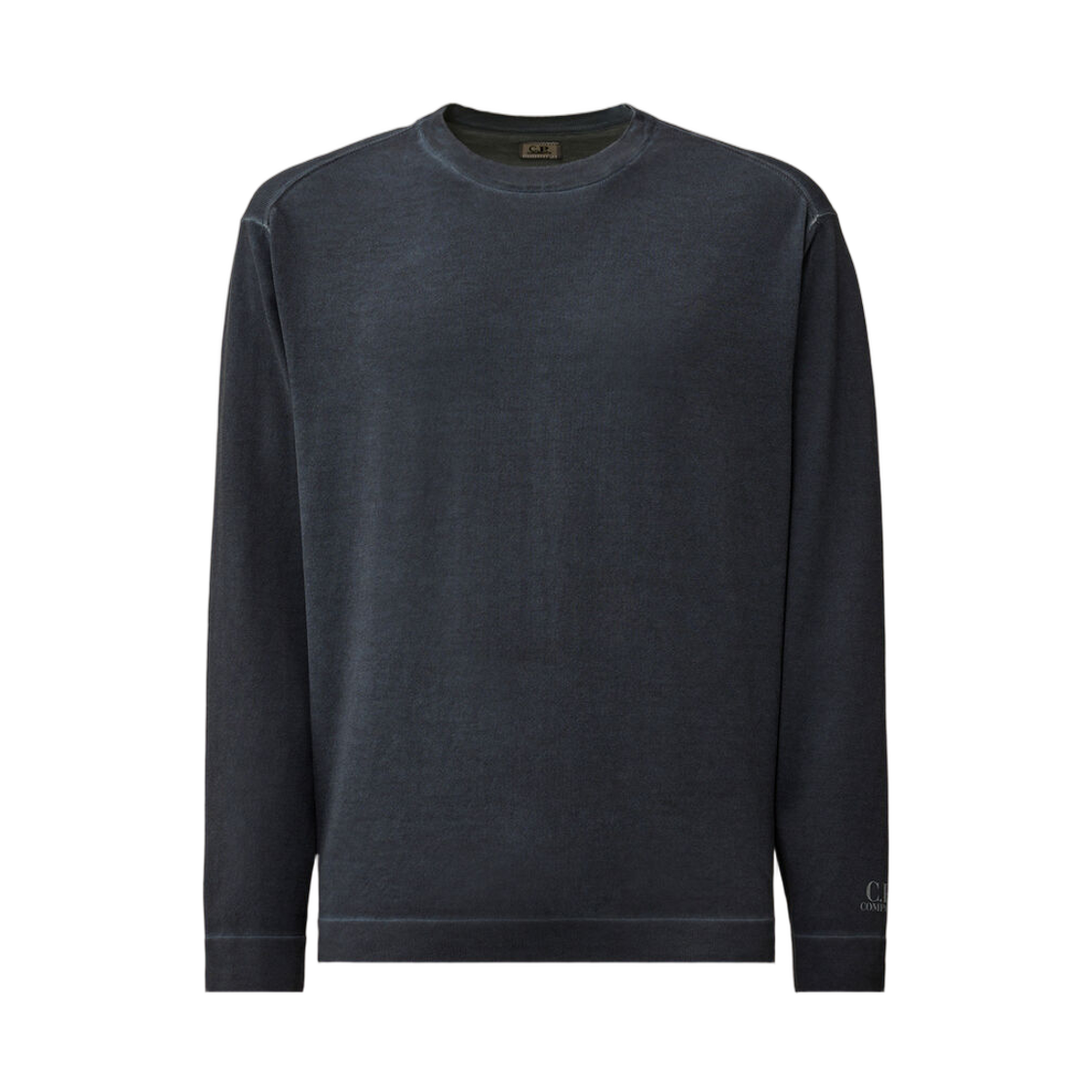 20CMKN203A110646S889 C.P. Company Cotton Crepe Double Dyed Crewneck Sweater Midnight Navy Blue - 26SS