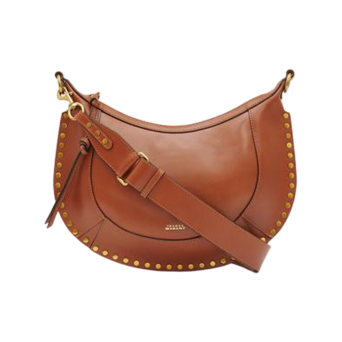 PP0001FA-A1C01M-50CO Isabel Marant Naoko Studded Leather Bag Cognac