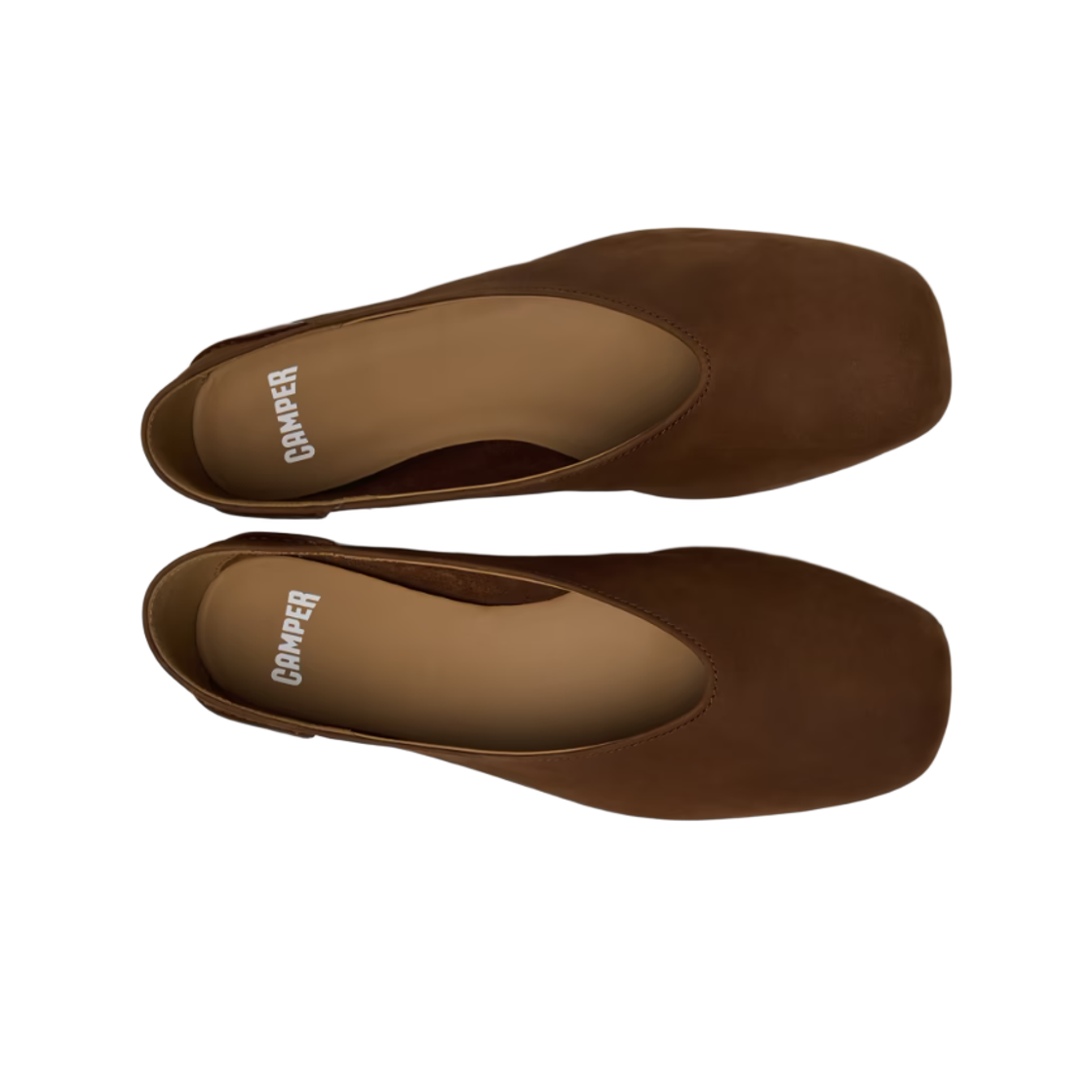 (W) 캠퍼 까시 미라 누벅 발레리나 브라운((W) Camper Casi Myra Nubuck Ballerinas Brown) - 2