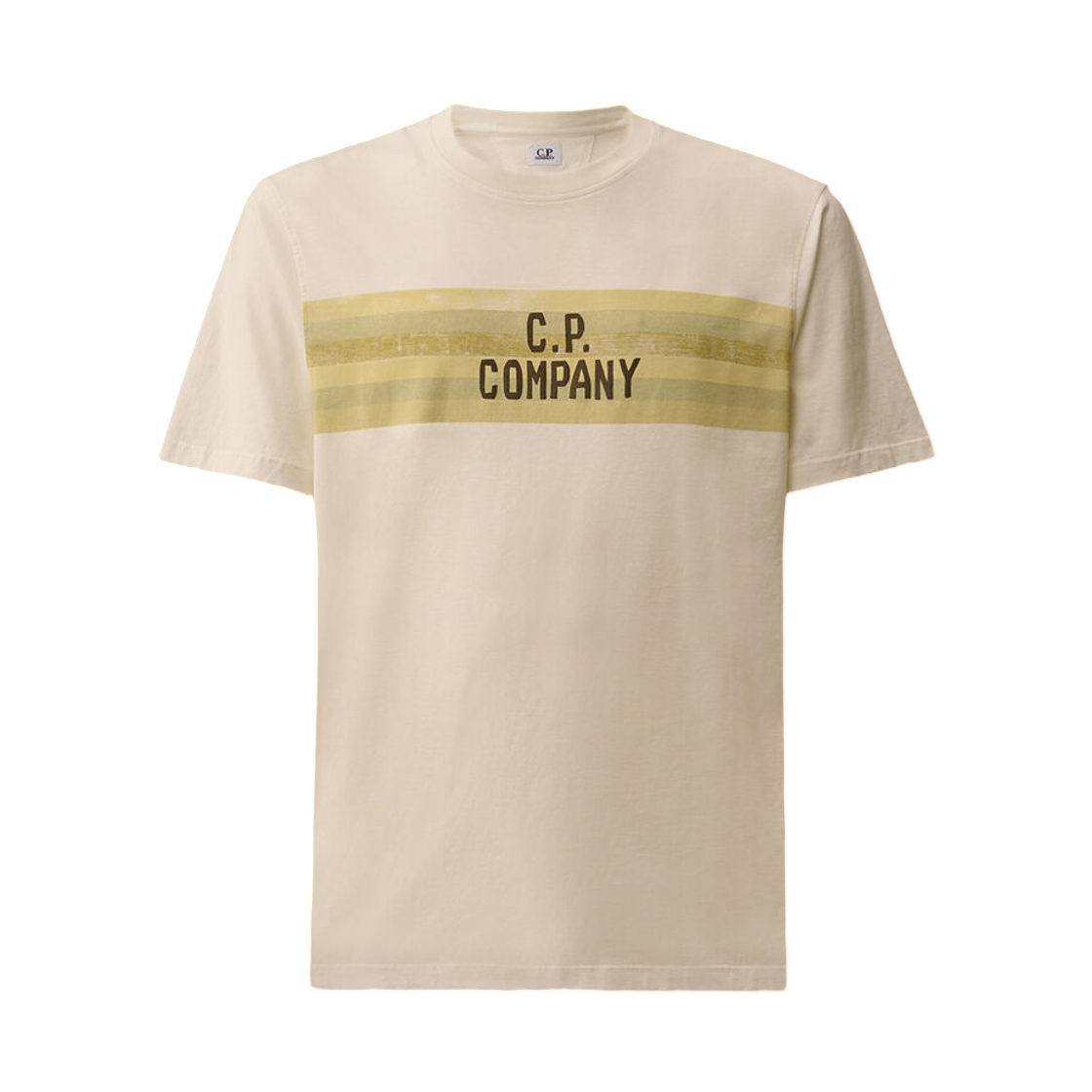 20CMTS144A110579W103 C.P. Company 30/1 Jersey Short Sleeve Striped T-Shirt Gauze White - 26SS