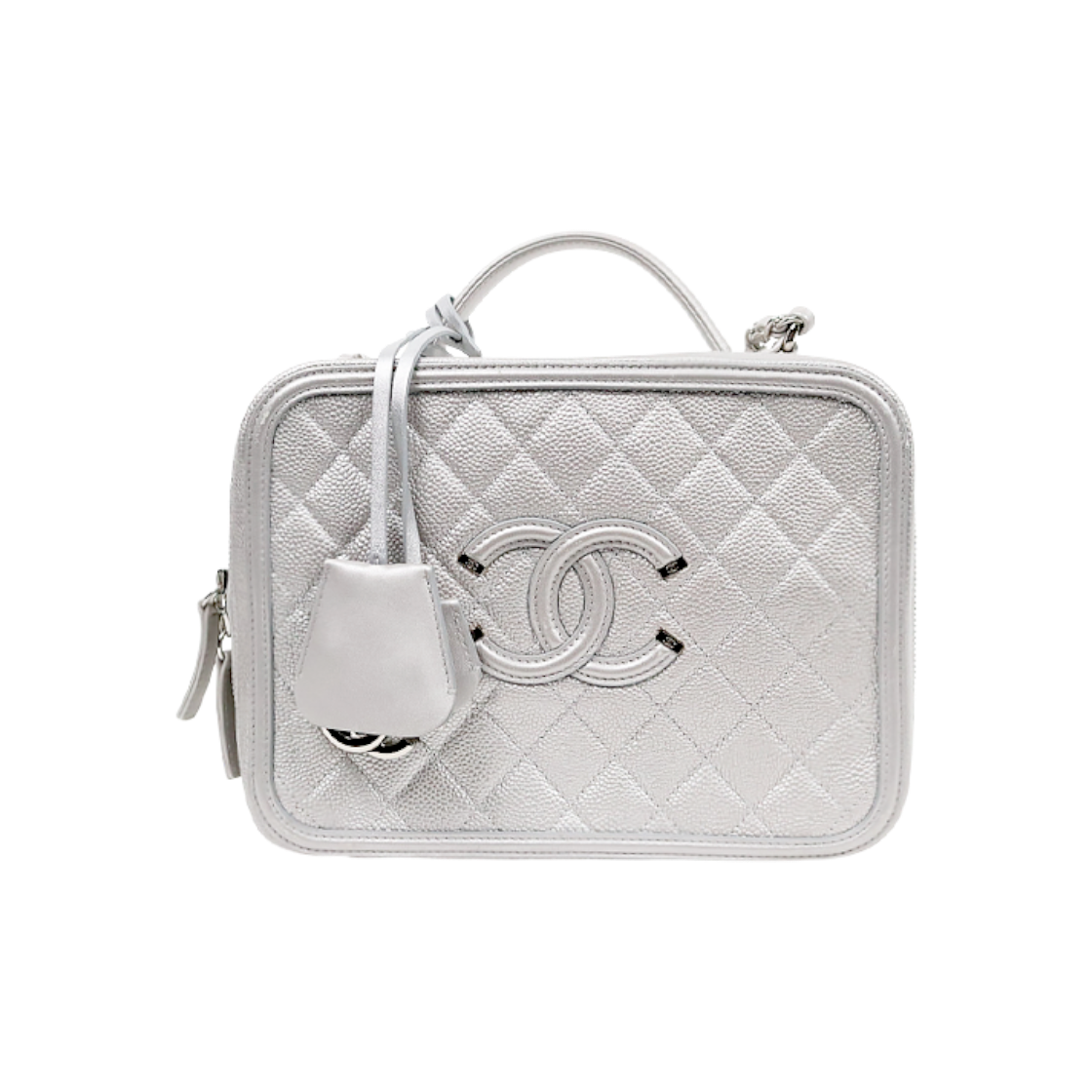 샤넬 실버 캐비어 필리그리 베니티 토트백 C-A60747(Chanel Silver Caviar Filigree Vanity Tote Bag C-A60747) - 1