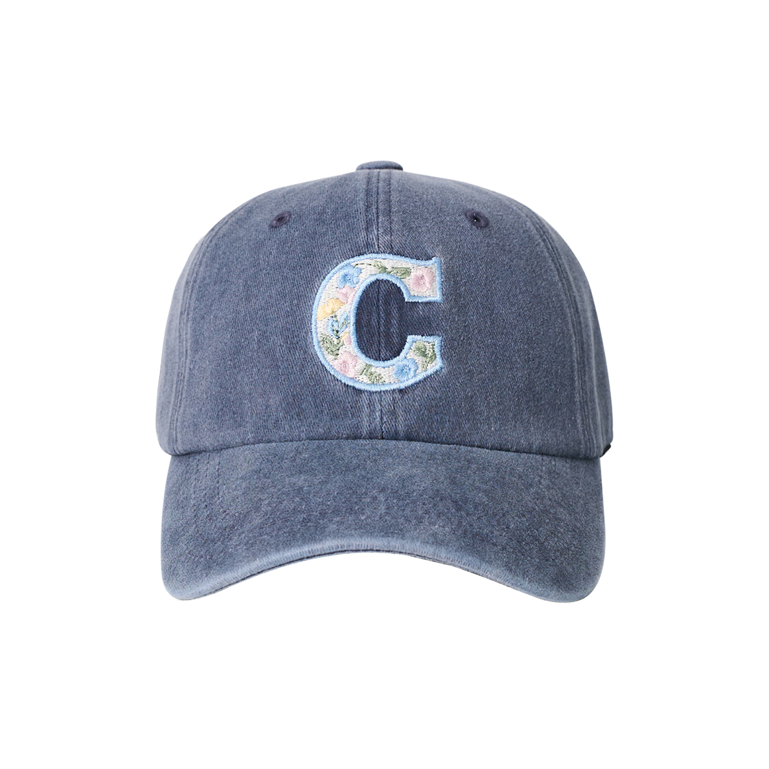 올인컴플리트 플라워 C 워싱 볼캡 네이비(Allincomplete Flower C Washing Ball Cap Navy)