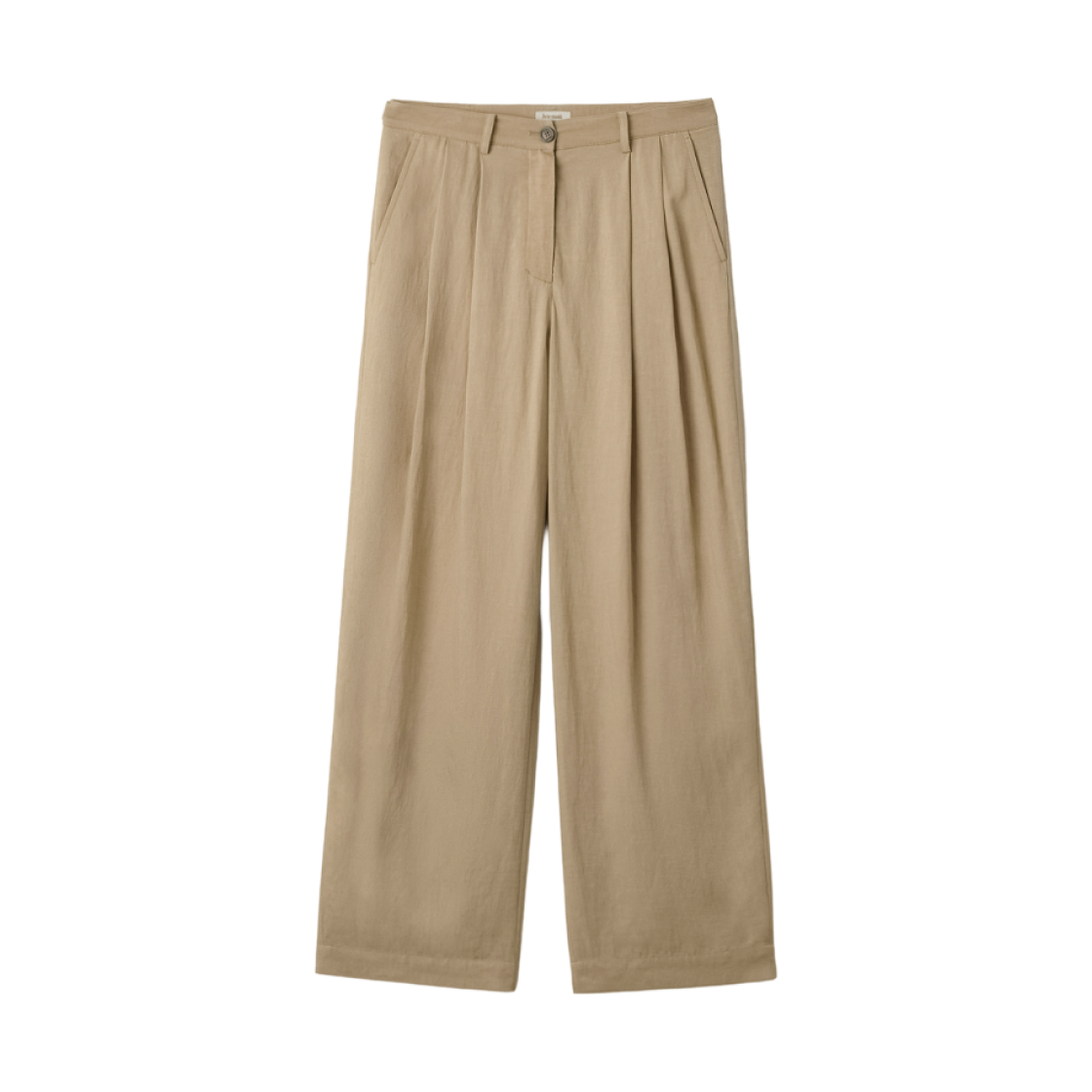 - (W) Aviemuah Natural Linen Lowrise Trousers Camel