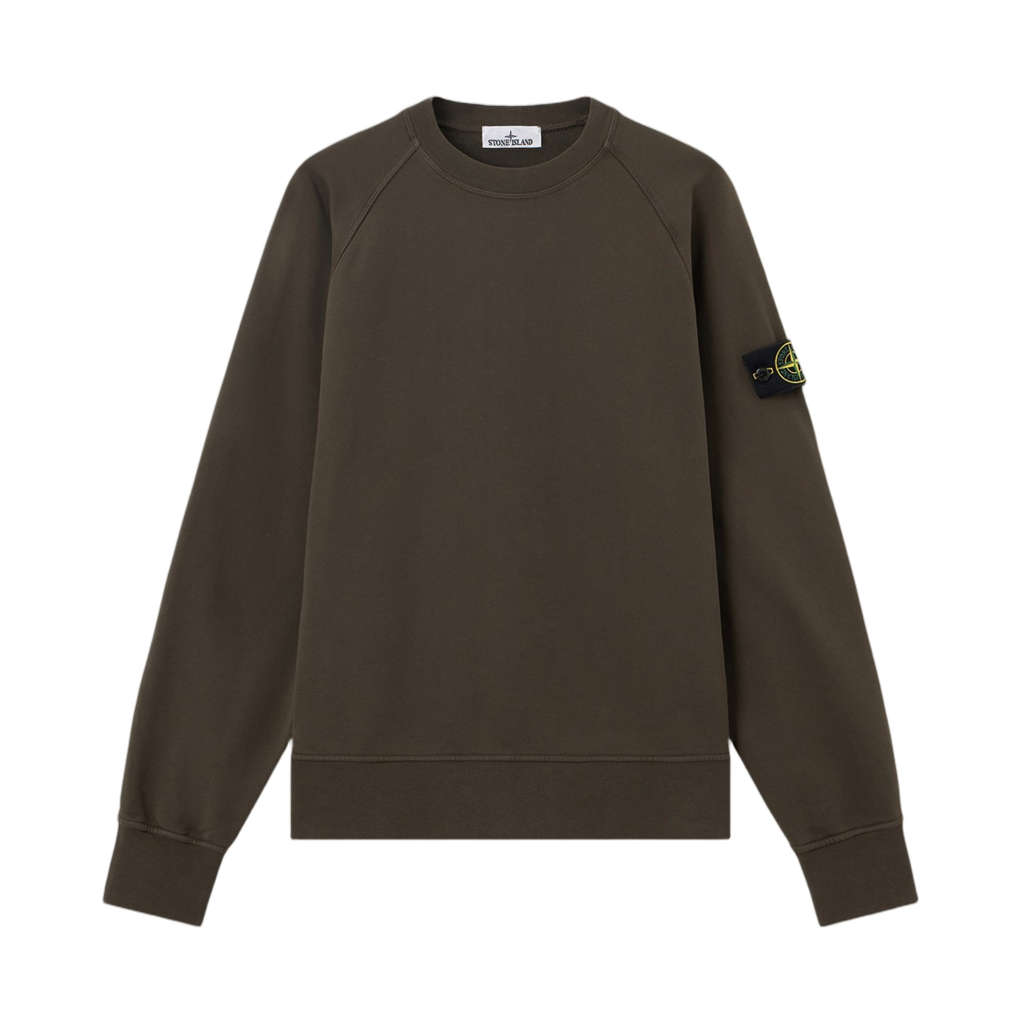 L2S1561000-08S0051-V0078 Stone Island 6100008 Organic Cotton Fleece Oversized-Fit Crewneck Sweatshirt with Raglan Sleeves Coal Grey - 26FW