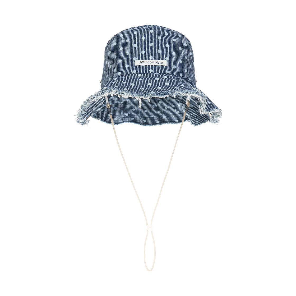 올인컴플리트 도트 스트라이프 데님 사파리 햇(Allincomplete Dot Stripe Denim Safari Hat)
