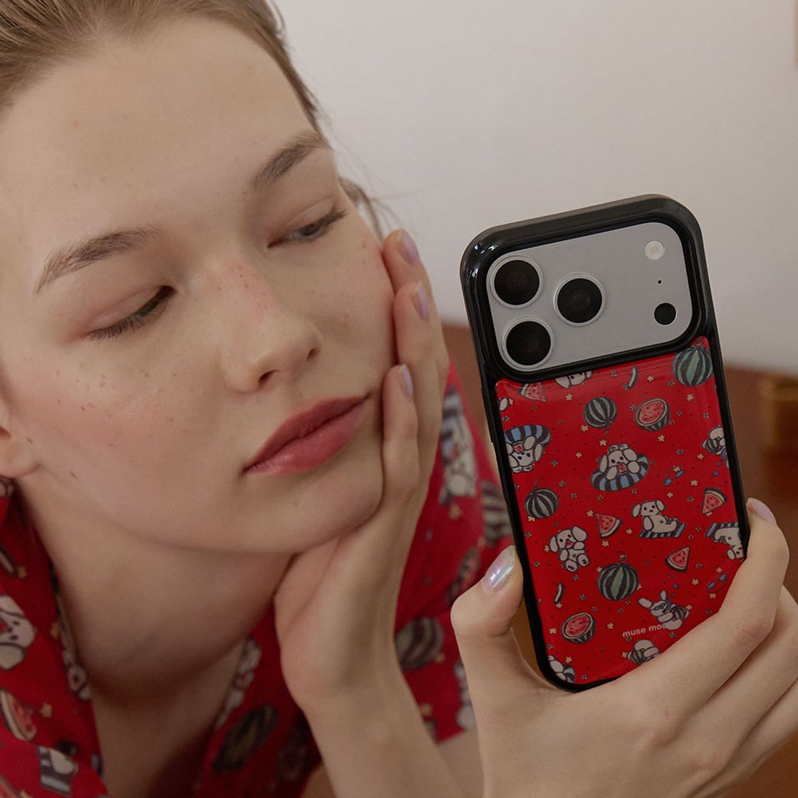 뮤즈무드 워터멜론 베케이션 에폭시 휴대폰 케이스(Musemood Watermelon Vacation Epoxy Phone Case) - 4