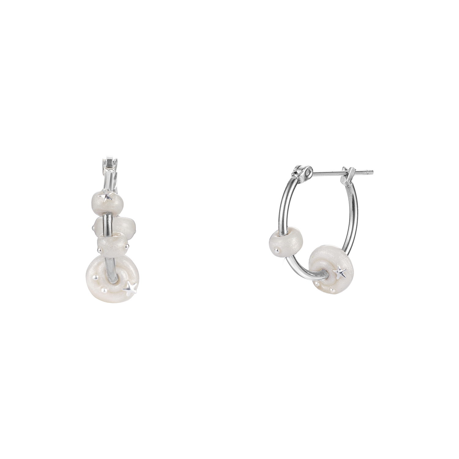 엔프프 에디 후프 이어링 화이트(Nff Eddy Hoop Earrings White)