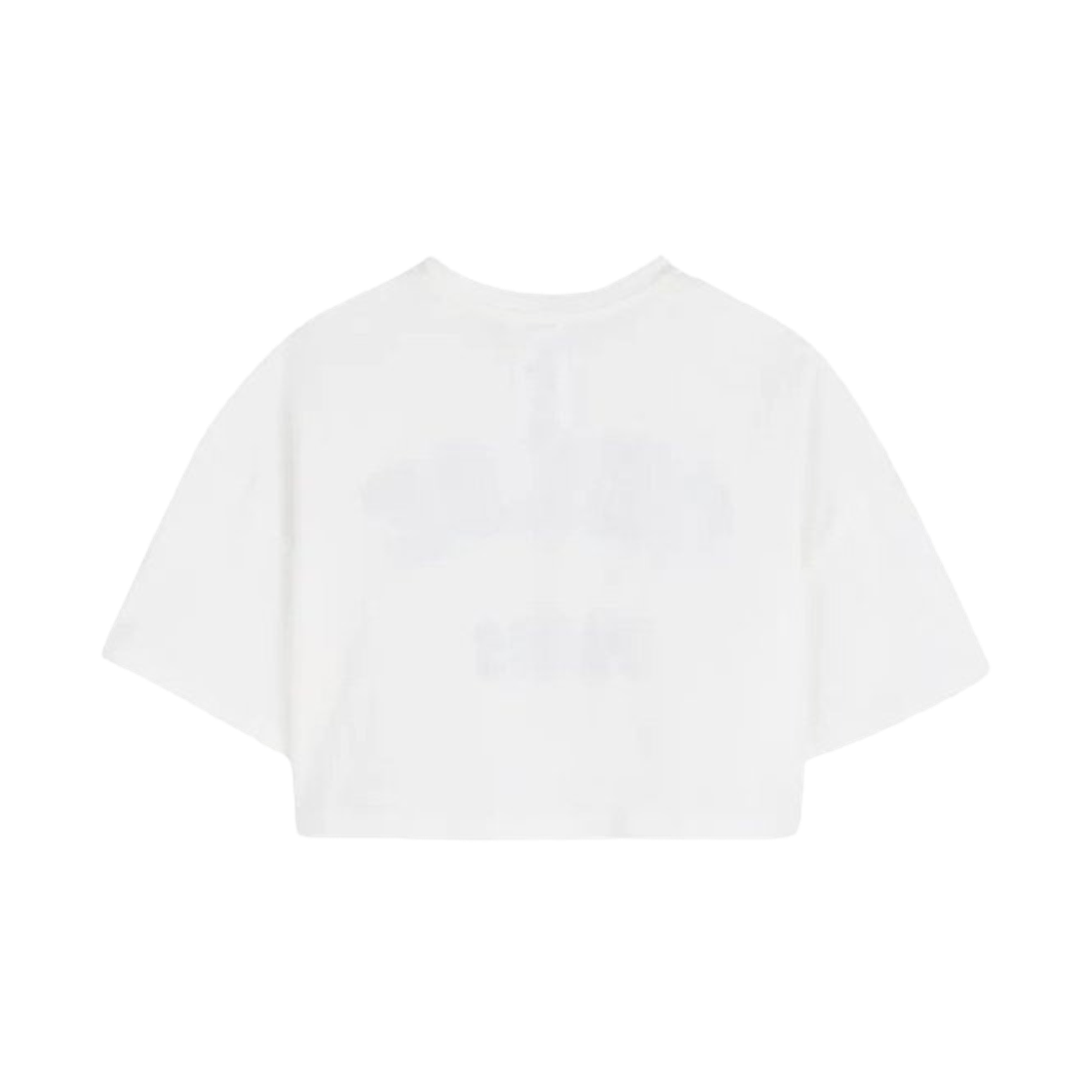 (키즈) 끌로에 로고 패치 코튼 크롭 티셔츠 화이트((Kids) Chloe Logo Patch Cotton Cropped T-Shirt White) - 2