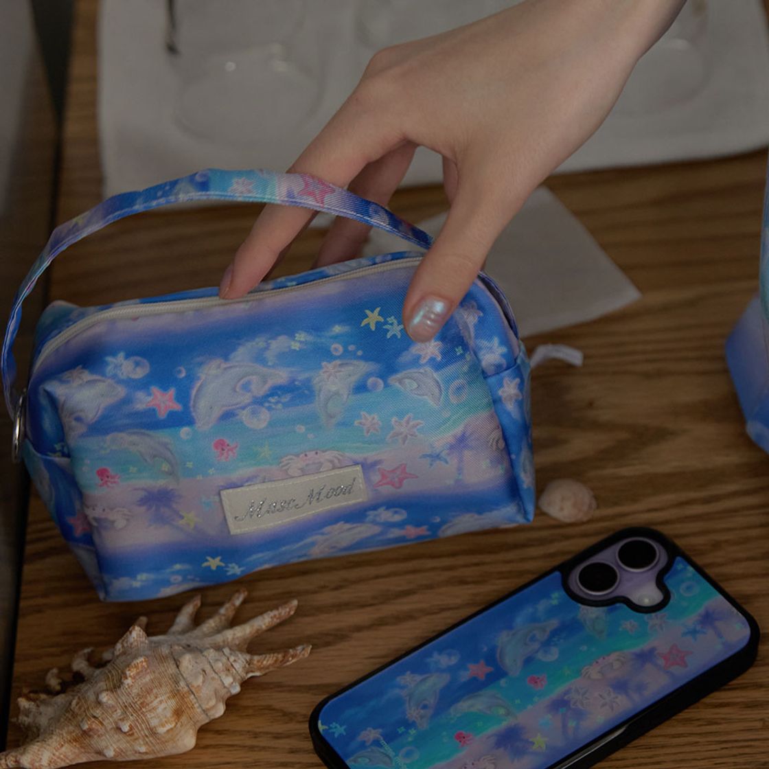 뮤즈무드 돌핀 비치 핸드백 파우치(Musemood Dolphin Beach Hand Bag Pouch) - 3