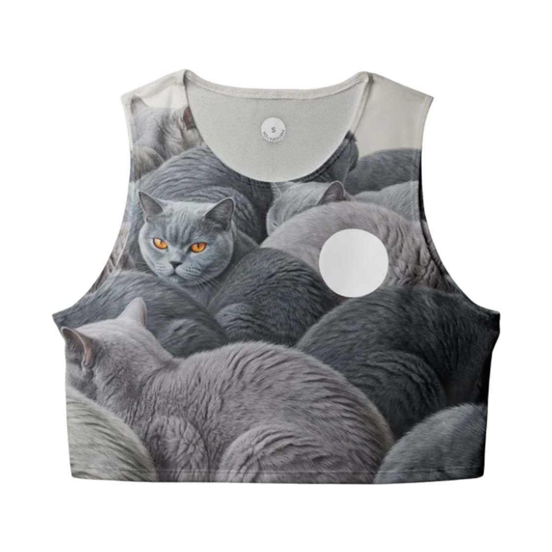 (W) 파티시페이션 브리티시 쇼트헤어 크롭 싱글렛 그레이((W) Participation British Shorthair Crop Singlet Gray)