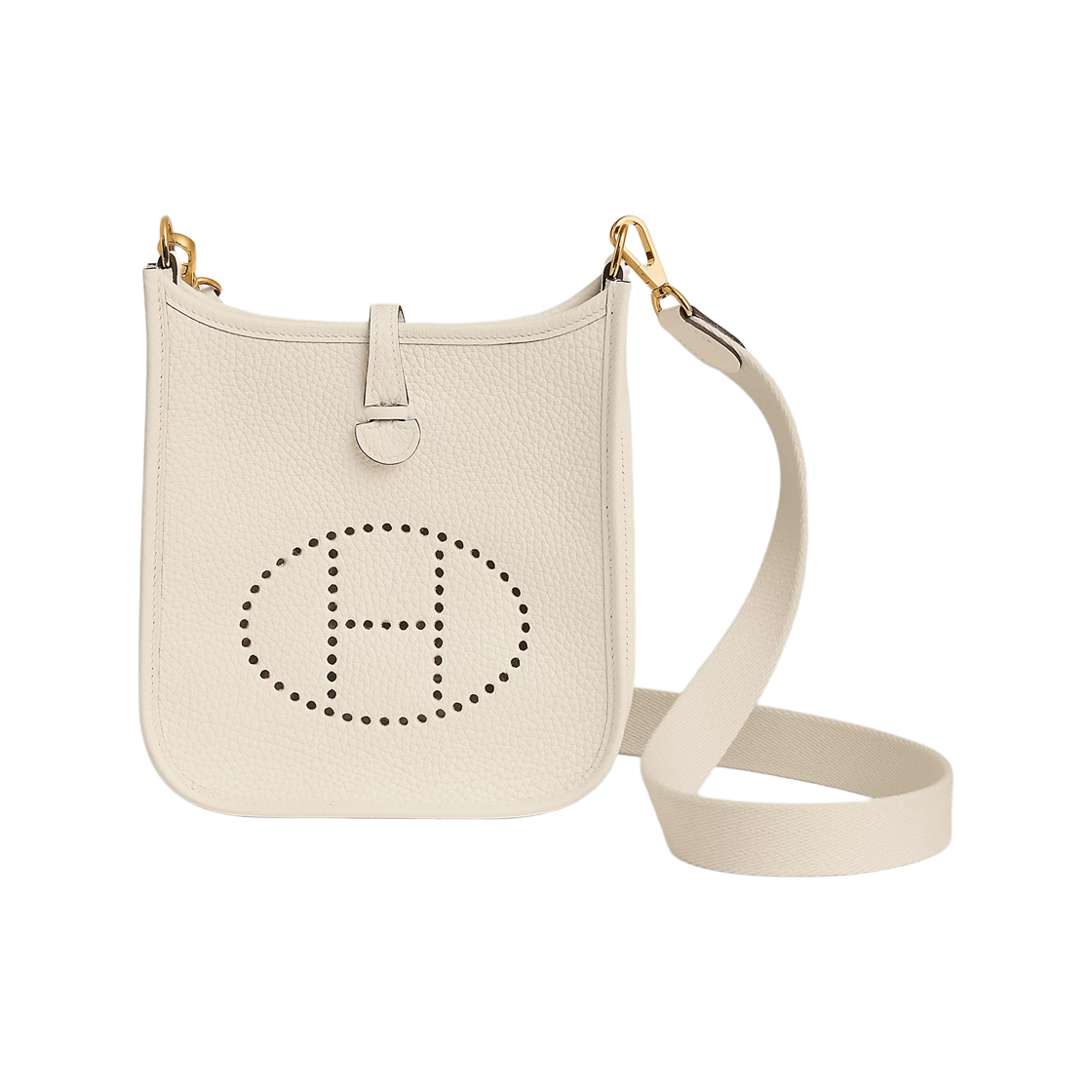 H069426CCFI Hermes Evelyne 16 Amazone Bag Clemence & Gold Craie Craie