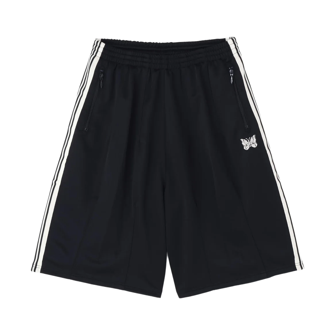 니들스 x LHP H.D. 트랙 팬츠 쇼츠 폴리 스무스 블랙 화이트(Needles x LHP H.D. Track Pants Shorts Poly Smooth Black White)