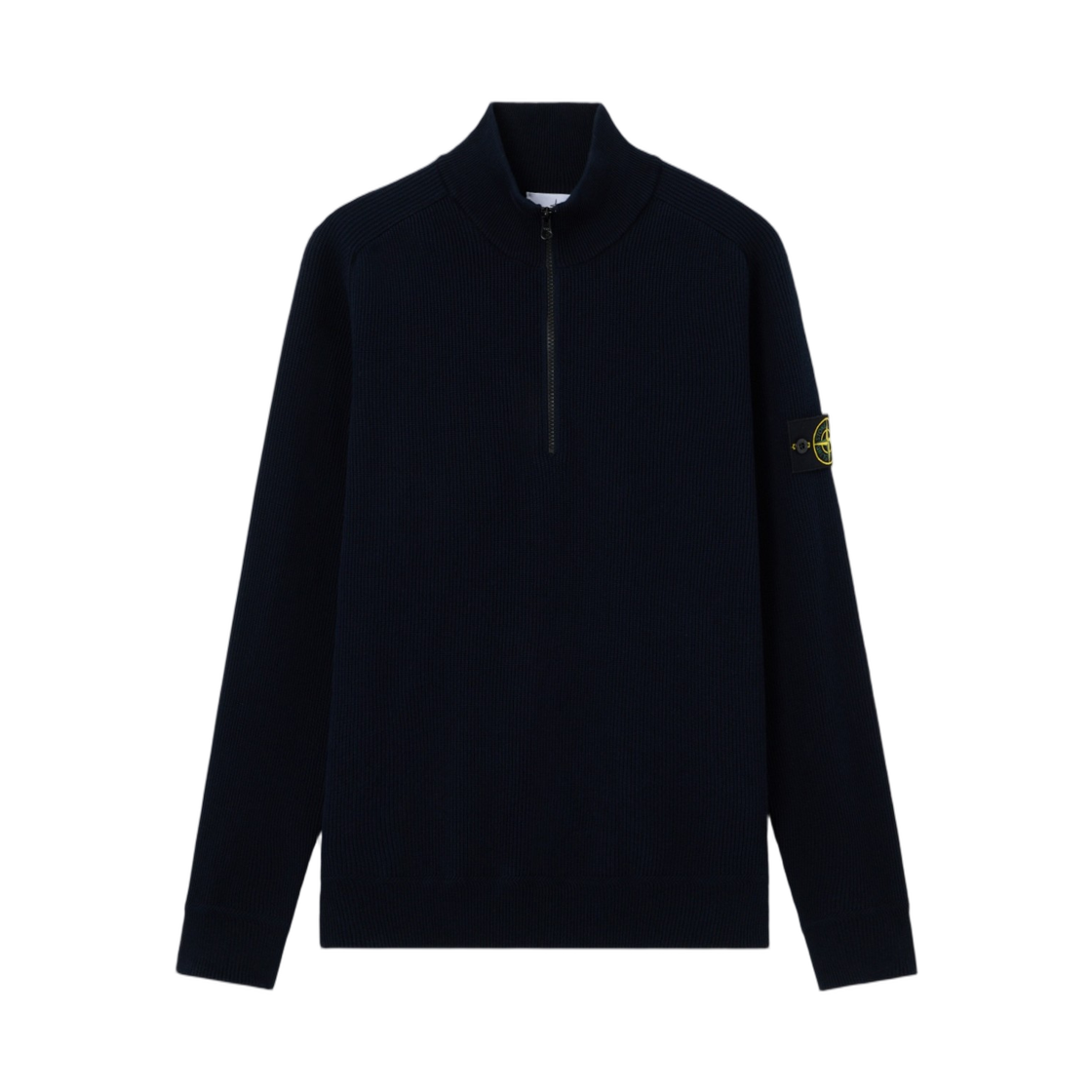 L1S1551001-24S00D8-V0020 Stone Island 5100124 Ribbed Soft Organic Cotton Regular-Fit Half-Zip Jumper Navy Blue - 26SS