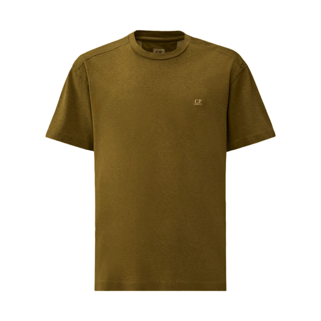20CMTS192A110643P644 C.P. Company 20/1 Jersey Plated Logo T-Shirt Dried Herb Green - 26SS