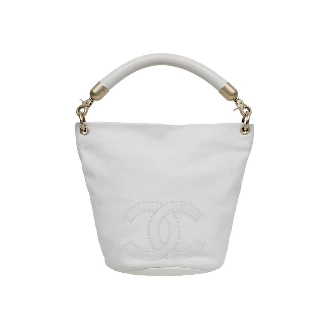 IT4Q8QN3TUSG Chanel White Big CC Bucket Bag
