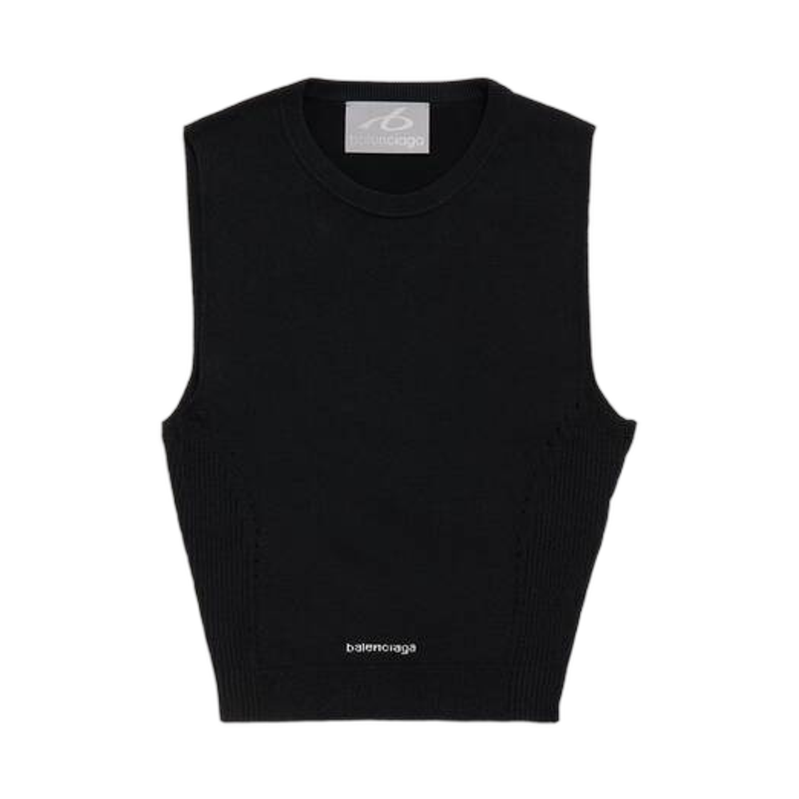 875639T53551000 (W) Balenciaga Techwear Cropped Tank Top in Black