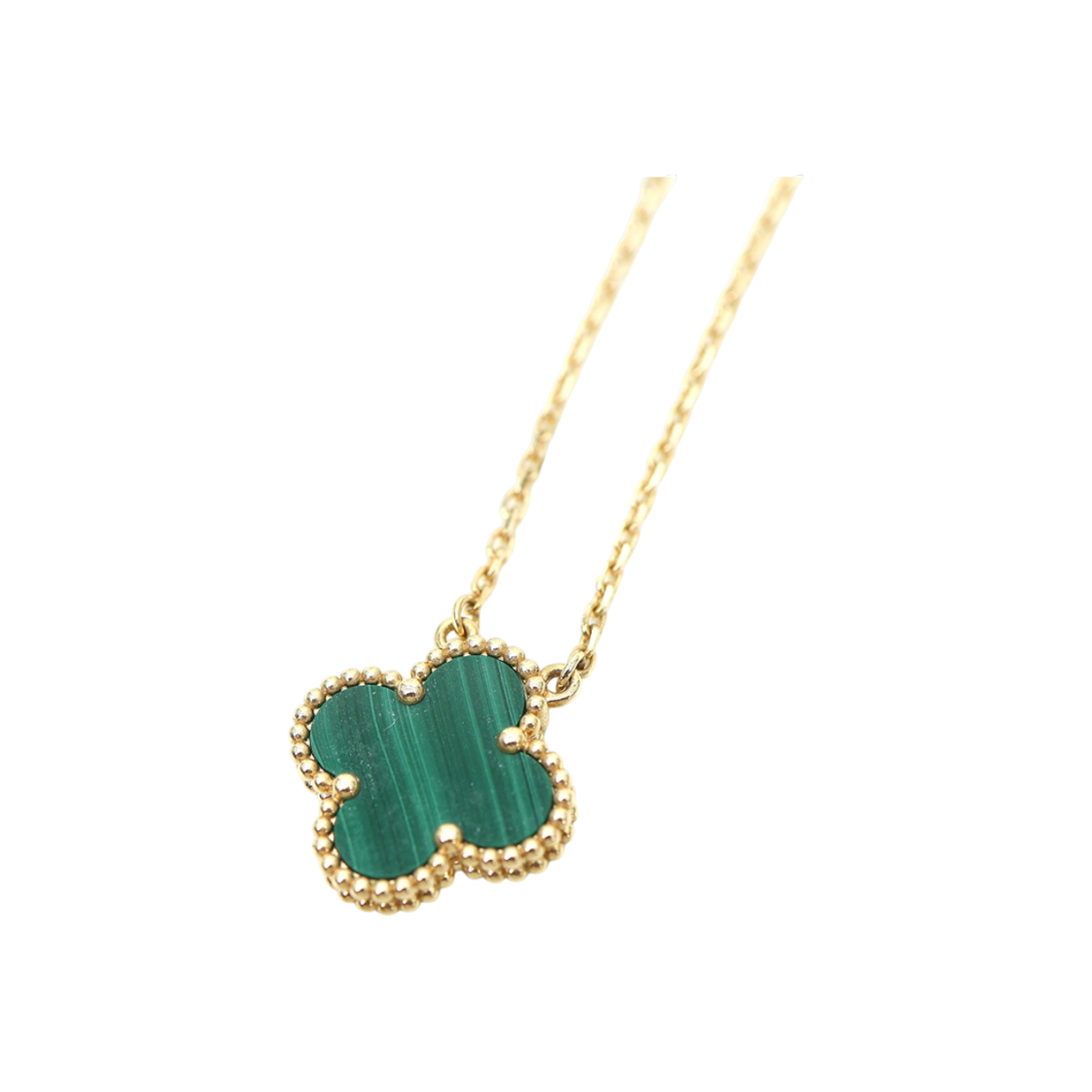 ITVISTDEVAER Van Cleef & Arpels 18K Yellow Gold Malachite Vintage Alhambra Necklace