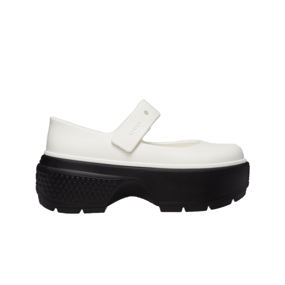 209939-0WX Crocs Stomp Mary Jane Sandal Chalk Black