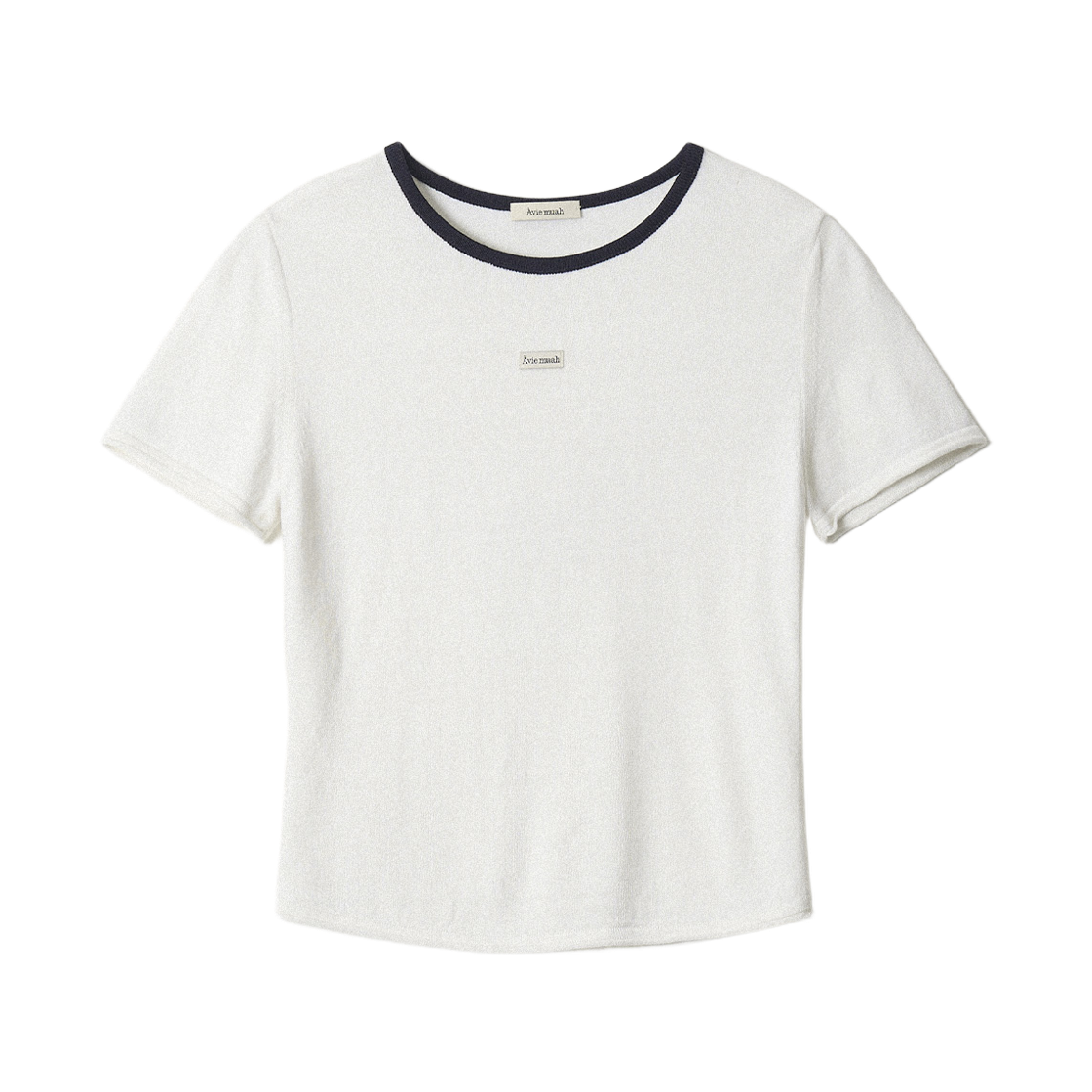 - (W) Aviemuah Cotton Wool Short Sleeve Knit Top Ivory