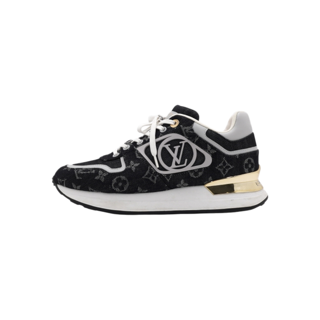 ITMH8AIV4FKE Louis Vuitton Black Denim Neo Runaway Gold Sneakers AA65042