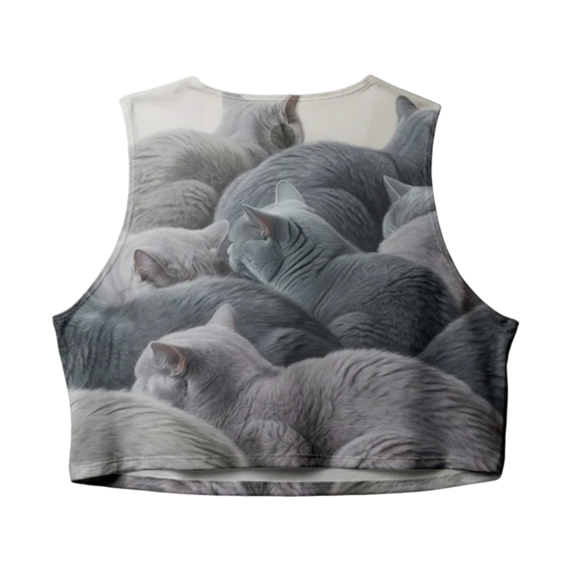 (W) 파티시페이션 브리티시 쇼트헤어 크롭 싱글렛 그레이((W) Participation British Shorthair Crop Singlet Gray) - 2