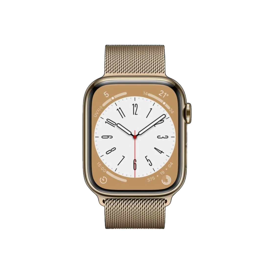 I5A3140640360 [B등급] Refurbished Apple Watch Series 8 45mm Cellular Gold Stainless Steel Case with Milanese Loop Gold