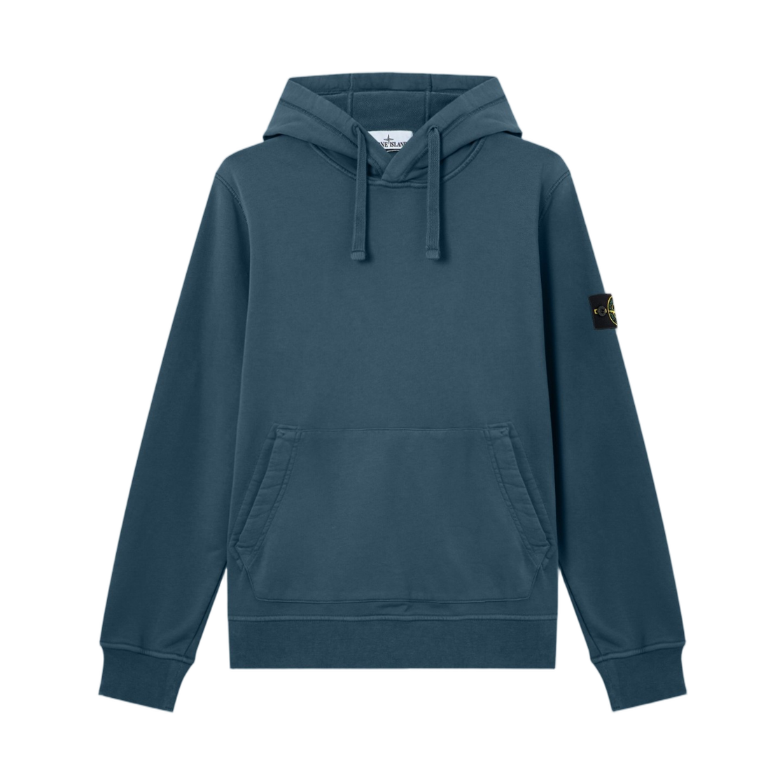 L2S1561000-62S0051-V002E Stone Island 6100062 Organic Cotton Fleece Regular-Fit Hooded Sweatshirt with Pouch Pocket Slate Blue - 26FW