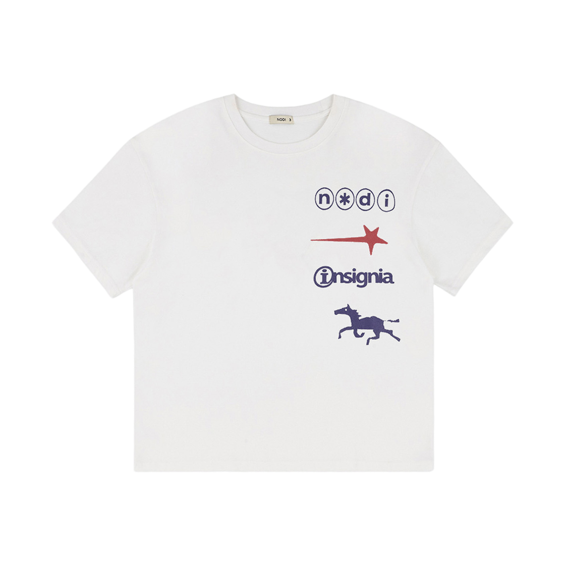 노디 시그널 스타 홀스 크롭티 아이보리(NODI Signal Star Horse Crop Tee Ivory)