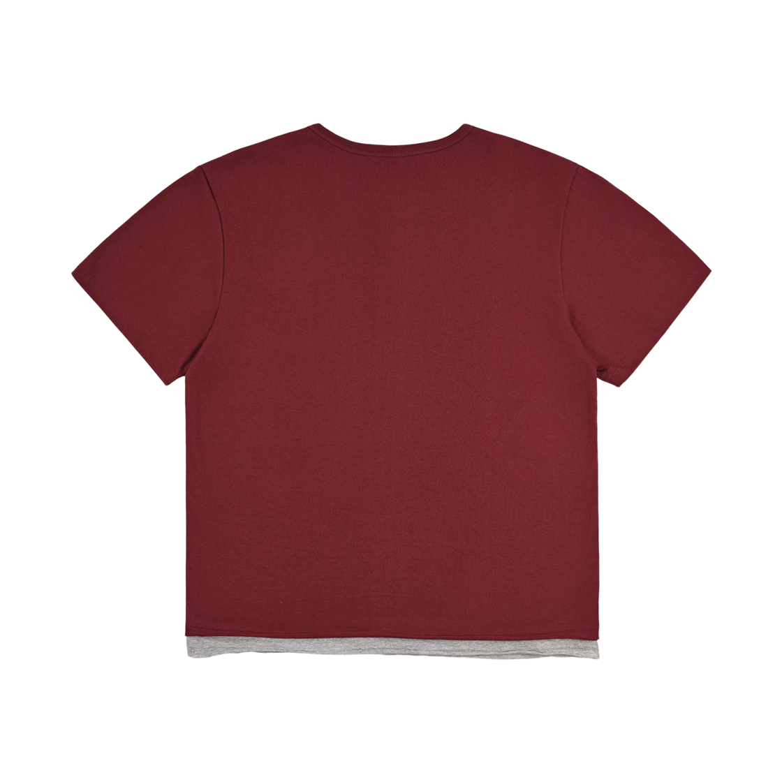 노디 코튼 30수 레이어드 헨리넥 반팔 크롭 티셔츠 버건디(NODI Cotton 30S Layered Henley Neck Crop Tee Burgundy) - 2