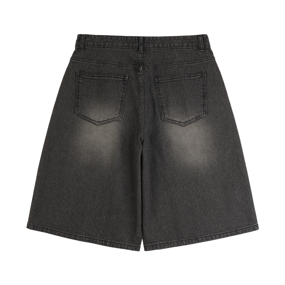 노디 스트라이프 데님 버뮤다 팬츠 블랙(NODI Stripe Denim Bermuda Pants Black) - 2