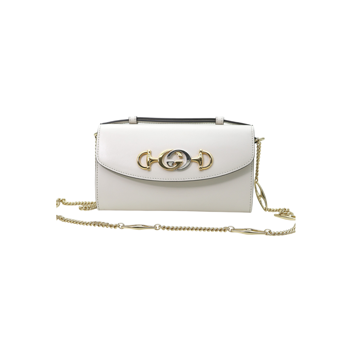 구찌 564718 화이트 스무스 레더 주미 탑핸들 스몰 체인 숄더백 2WAY(Gucci 564718 White Smooth Leather Jodie Top Handle Small Chain Shoulder Bag 2-Way) - 1
