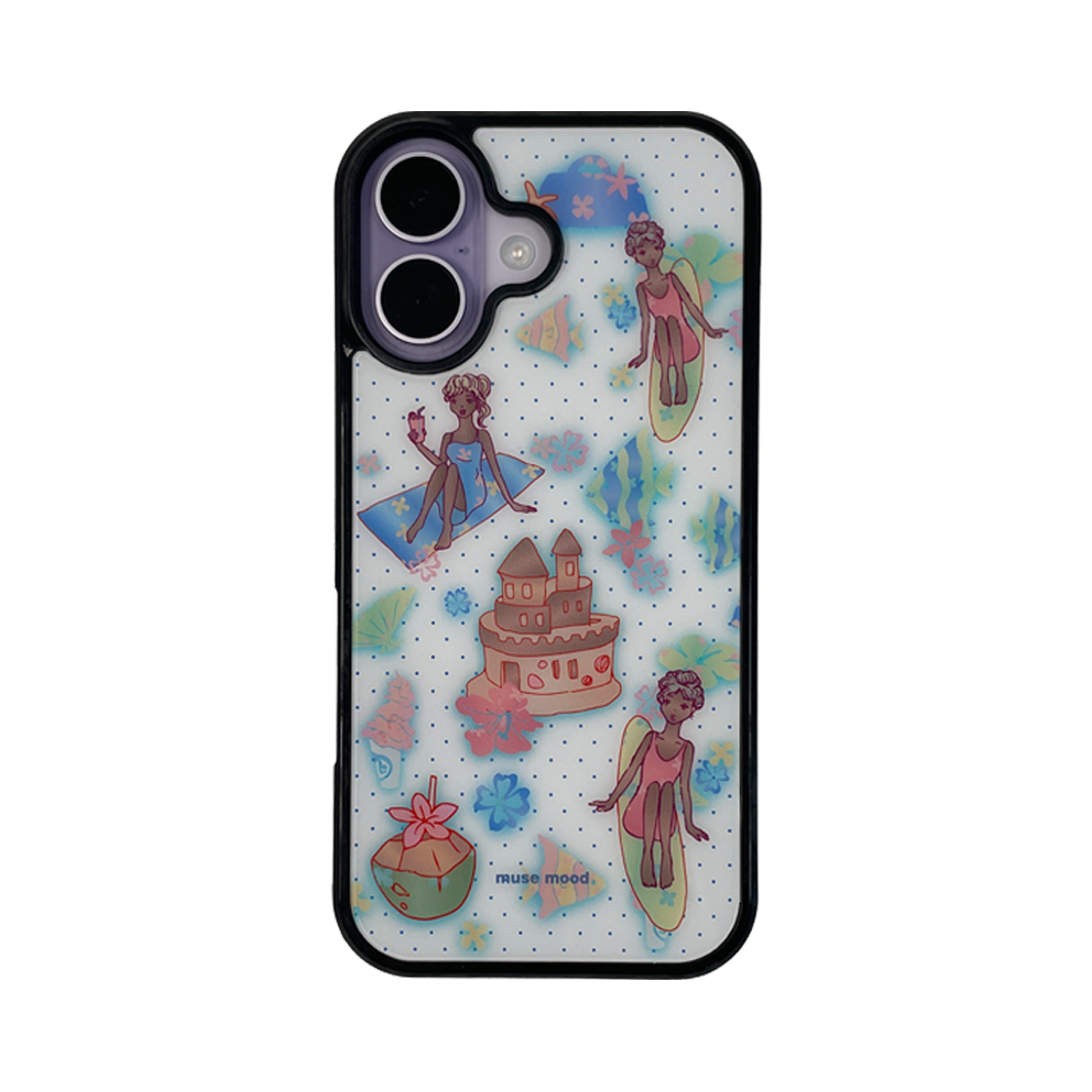 뮤즈무드 블루 알로하 에폭시 휴대폰 케이스(Musemood Blue Aloha Epoxy Phone Case)