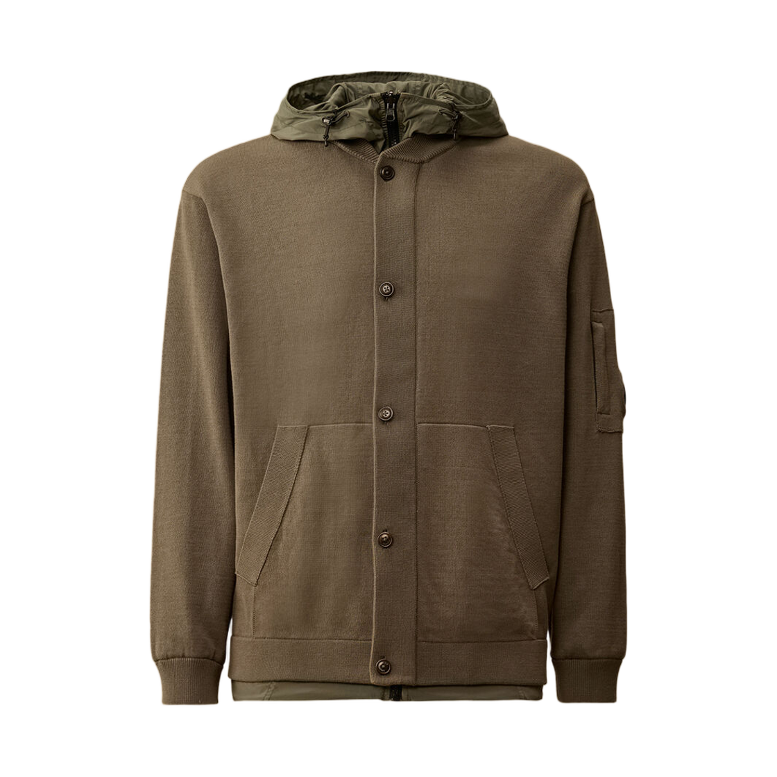 20CMKN130A006056M921 C.P. Company Reversible Cotton Mixed Hooded Sweater Gunmetal Grey - 26SS