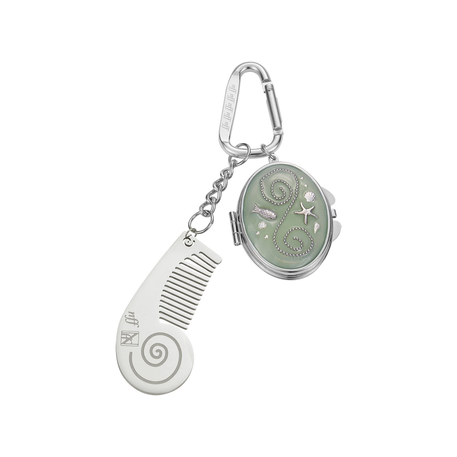 엔프프 다이빙 오벌 미러 키링 그린(Nff Diving Oval Mirror Keyring Green)