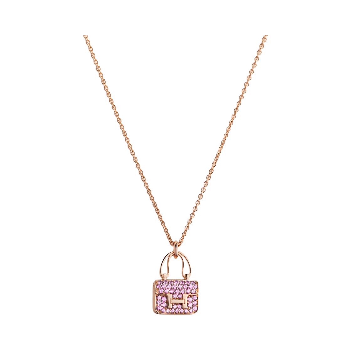 H121303B00 (W) Hermes Amulettes Constance Pendant Rose Gold Pink
