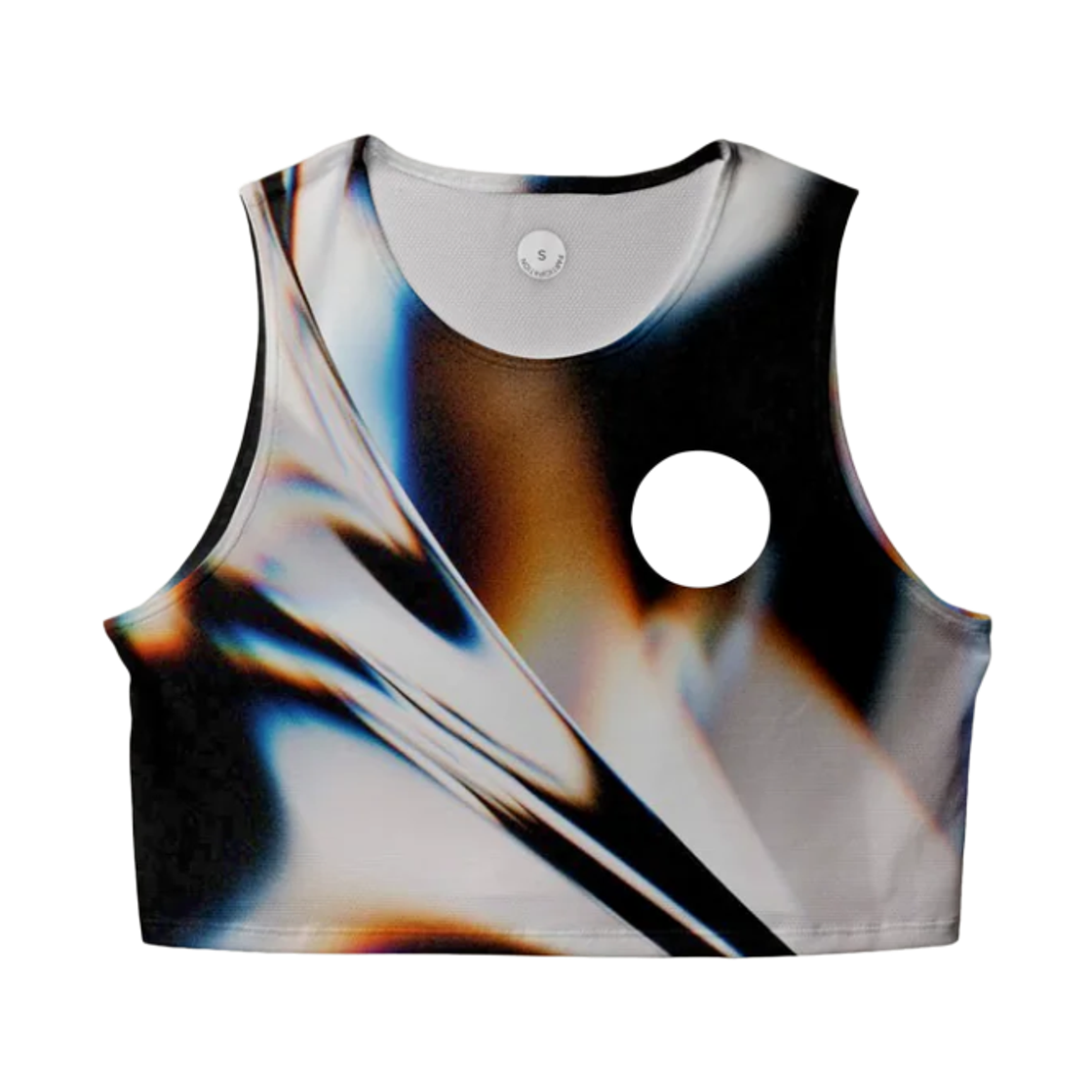 (W) 파티시페이션 화이트 글래스 크롭 싱글렛 멀티컬러((W) Participation White Glass Crop Singlet Multicolor)