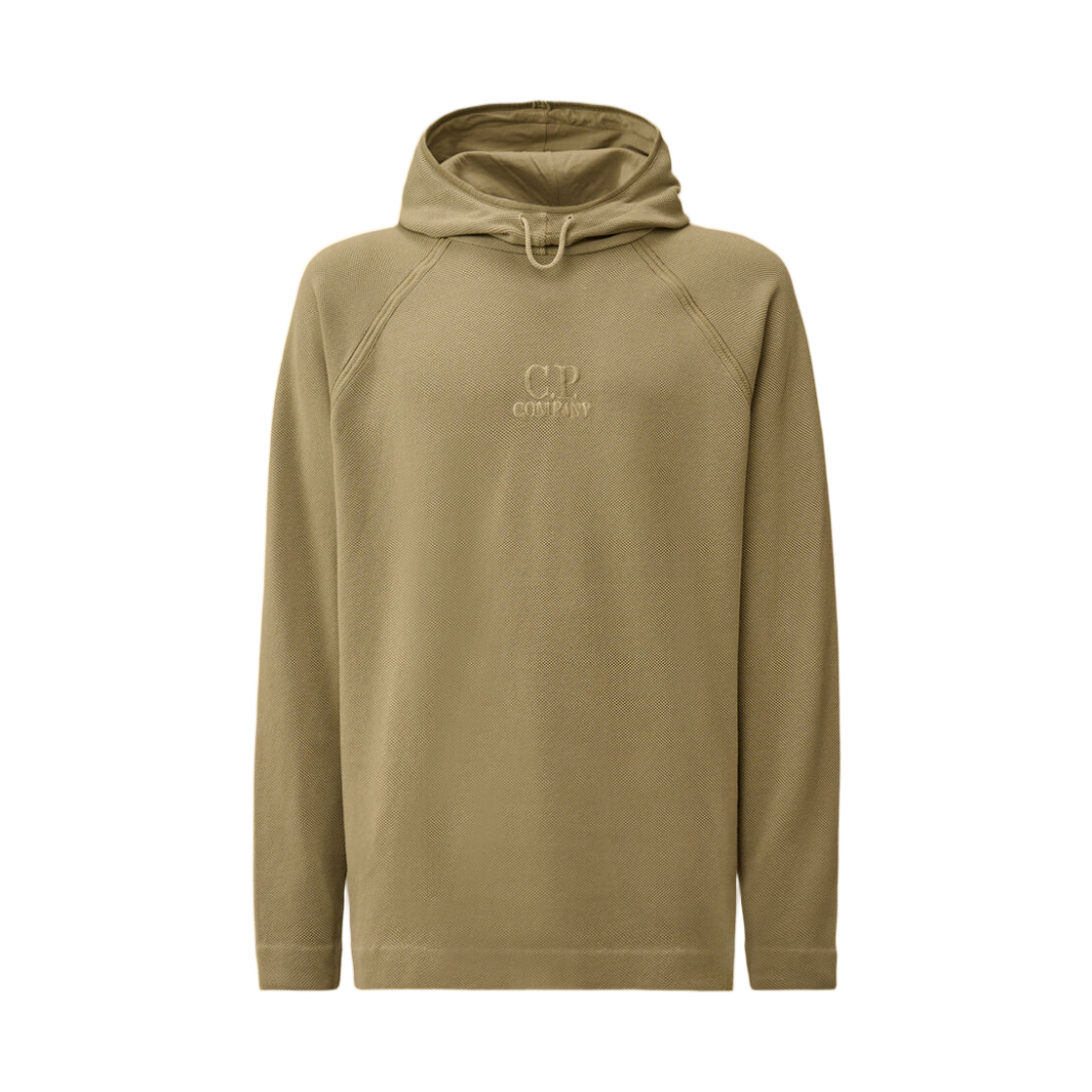 20CMSS177A110635S610 C.P. Company Heavy Piquet Hooded Sweatshirt Moss Gray Green - 26SS
