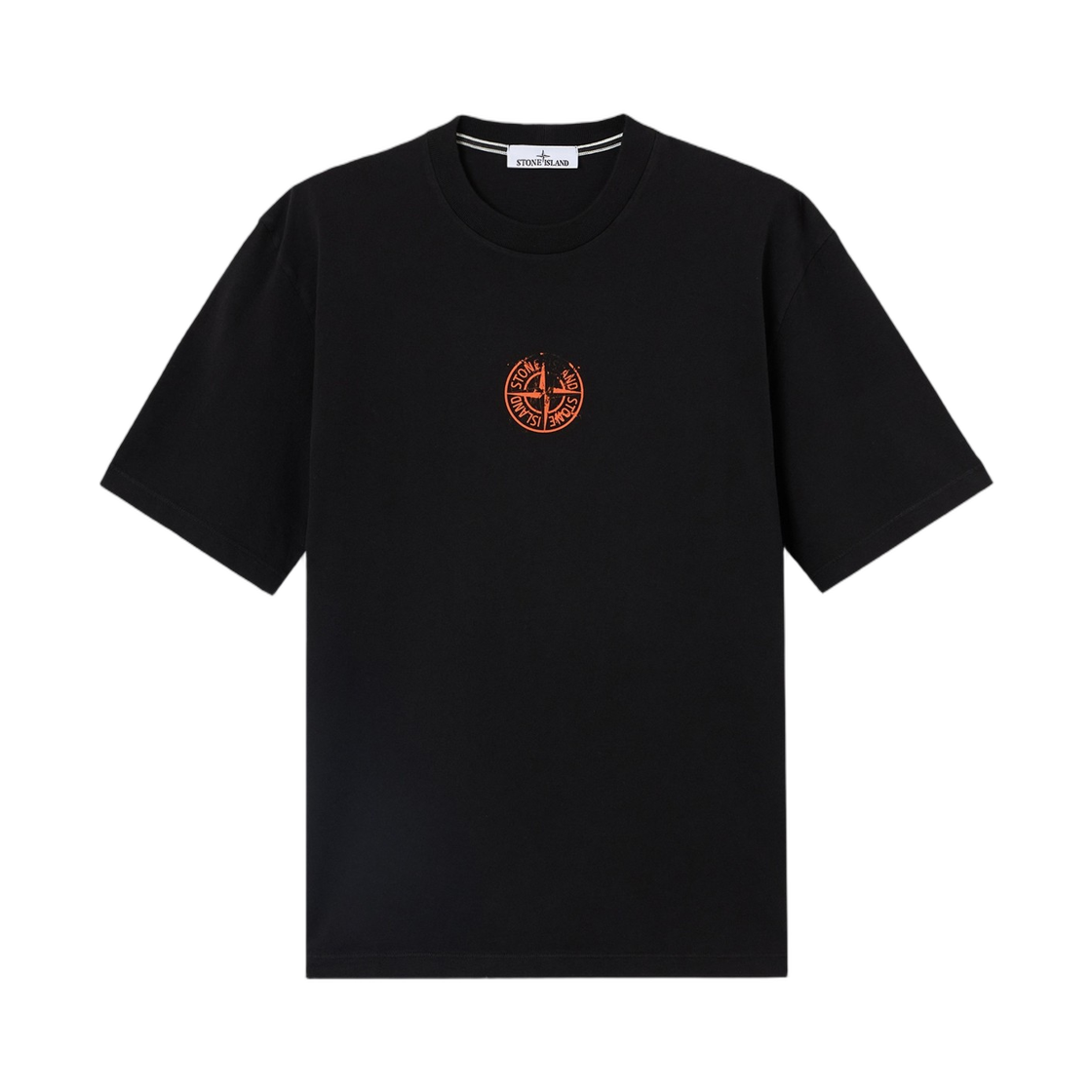 L2S1521000-01S0533-V0029 Stone Island 2100001 Organic Cotton Jersey Regular-Fit T-Shirt with Vertical Placement Print Black - 26FW