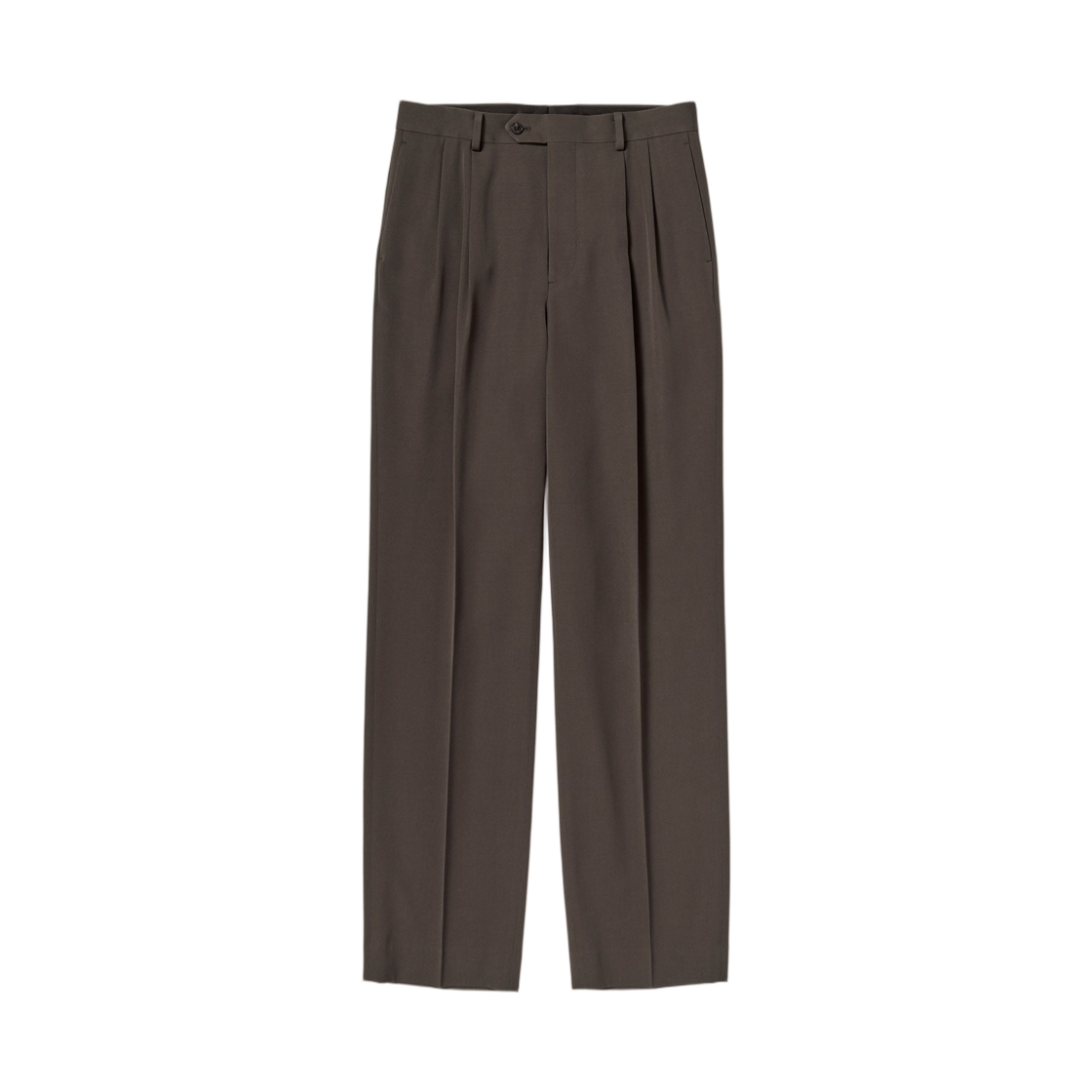 A26AP03MG Auralee Light Wool Max Gabardine Two Tuck Slacks Dark Brown