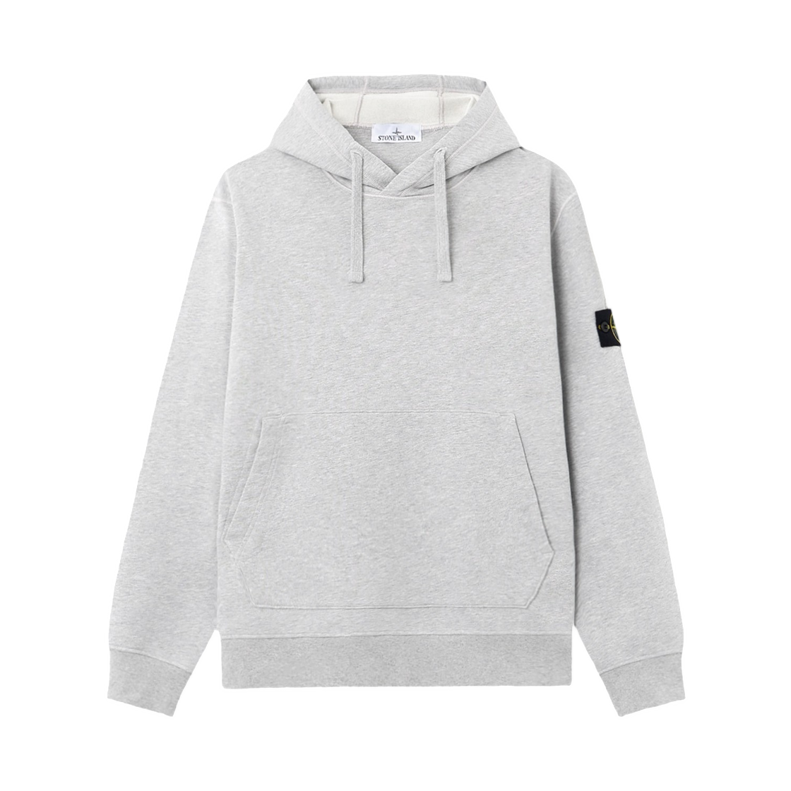 L1S1561000-62S0M51-V0M64 Stone Island 6100062 Organic Melange Cotton Fleece Regular-Fit Hooded Sweatshirt with Pouch Pocket Dust Grey Melange - 26SS