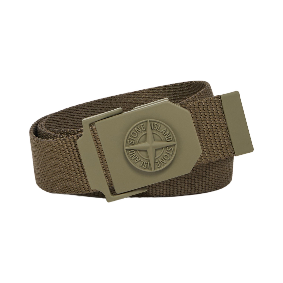 L2S1593000-03S0071-V005G Stone Island 9300003 Nylon Tape Belt with Compass Logo Buckle Military Green - 26FW