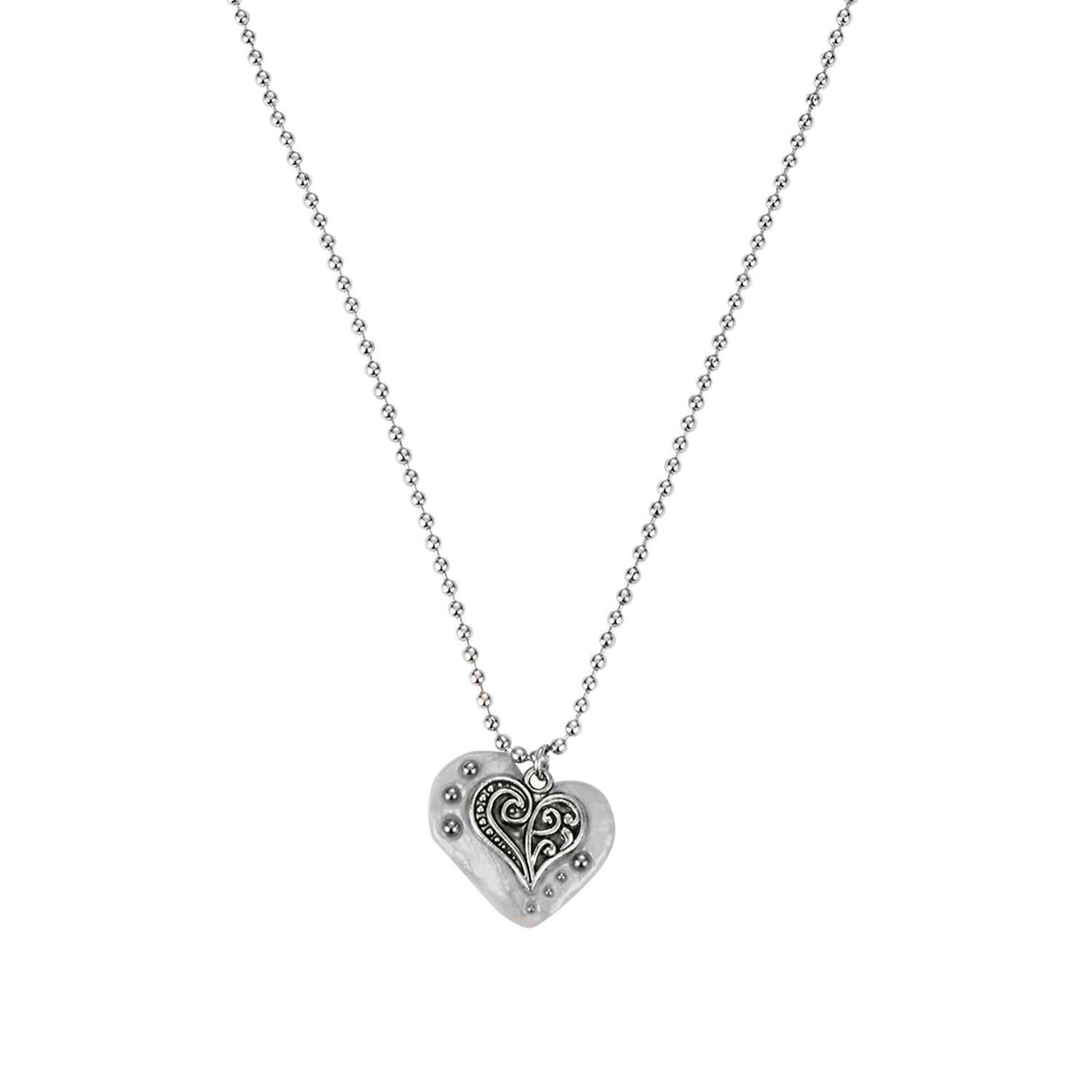 엔프프 하트콕 네크리스 화이트(Nff Heartkok Necklace White)