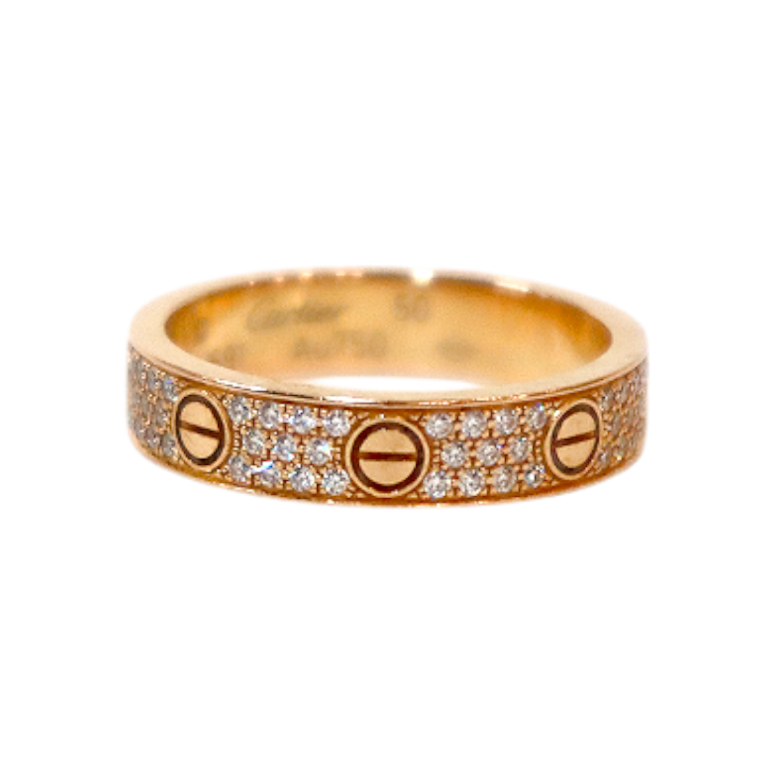 ITESJKDLREFG Cartier 18K Pink Gold Full Pave Small Love Ring D-B62148
