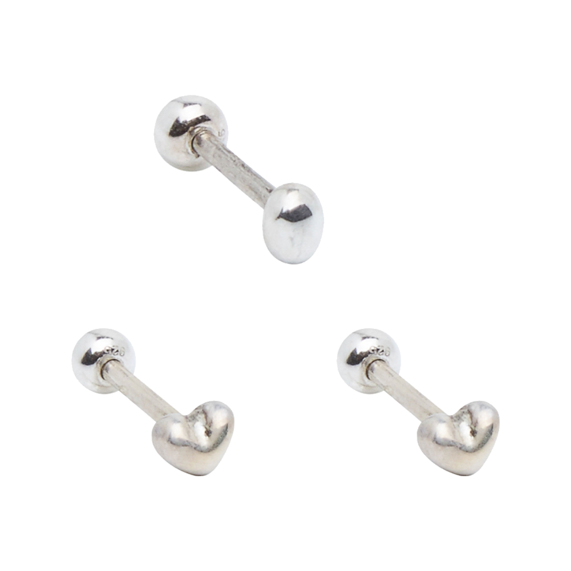 라피씬 작은하트,쌀알 3세트(LA PISCINE Small Heart And Rice (925 Silver) [3 Set]) - 1
