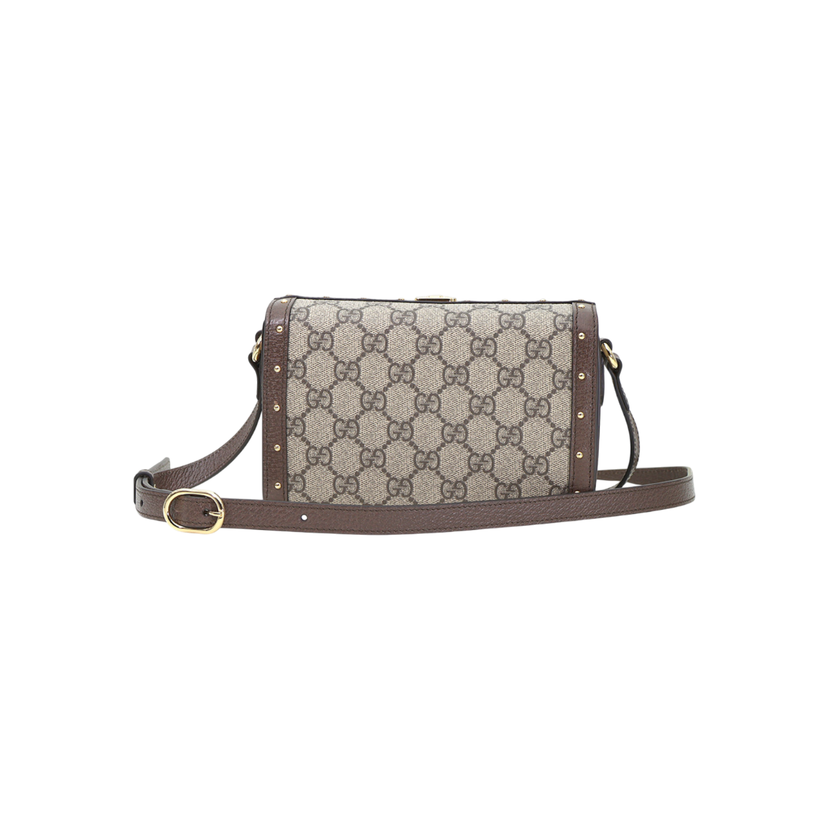 IT7BRGJ6A92F Gucci 678460 GG Supreme Canvas Brown Leather Mini Crossbody Bag