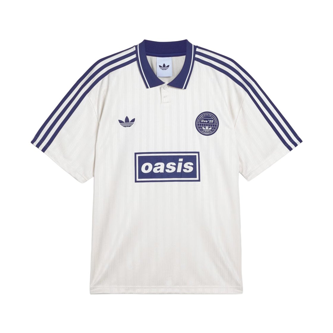 아디다스 x 오아시스 투어 자카드 저지 크림 화이트 나이트 인디고 - KR 사이즈(Adidas x Oasis Tour Jacquard Jersey Cream White Night Indigo - KR Sizing) - 1