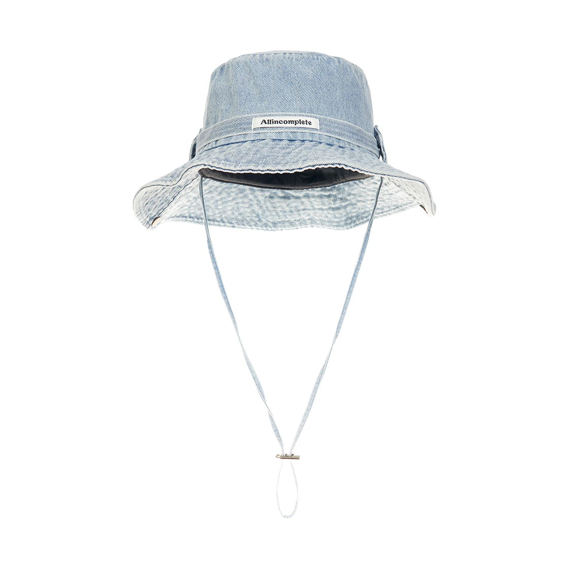 올인컴플리트 벨트 데님 워시드 사파리 햇 연청(Allincomplete Belt Denim Washed Safari Hat Light Blue Denim)