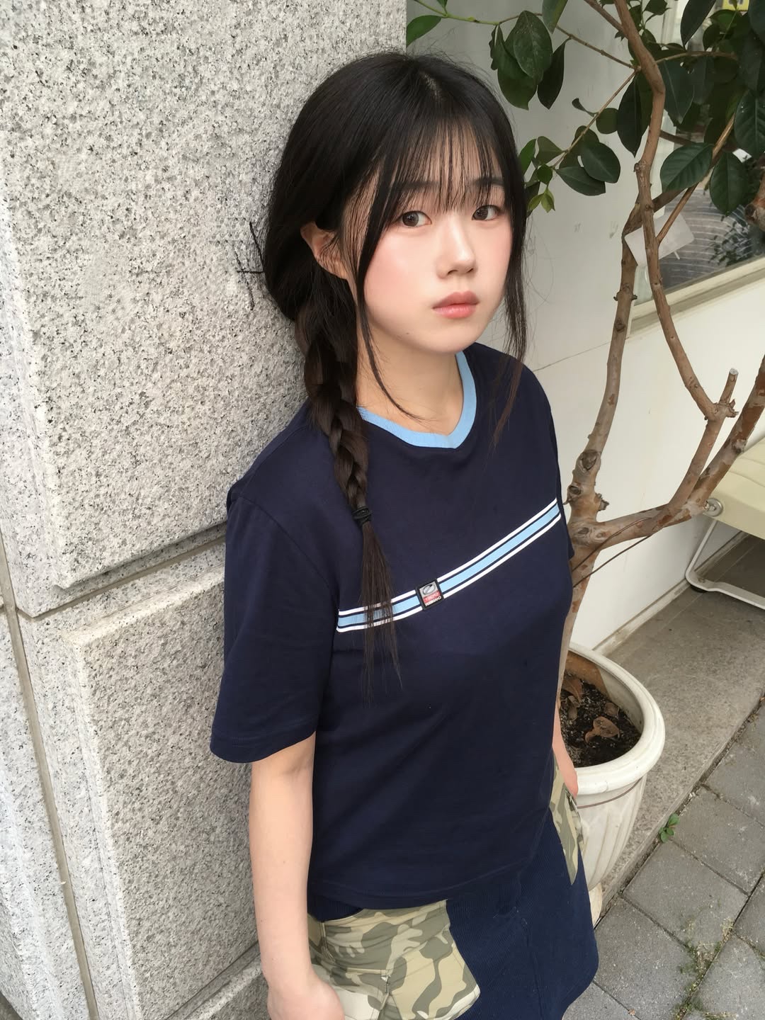 SPORT CHAMBER Women Glide Short-Sleeve T-Shirt Navy 착용 스타일 - 2