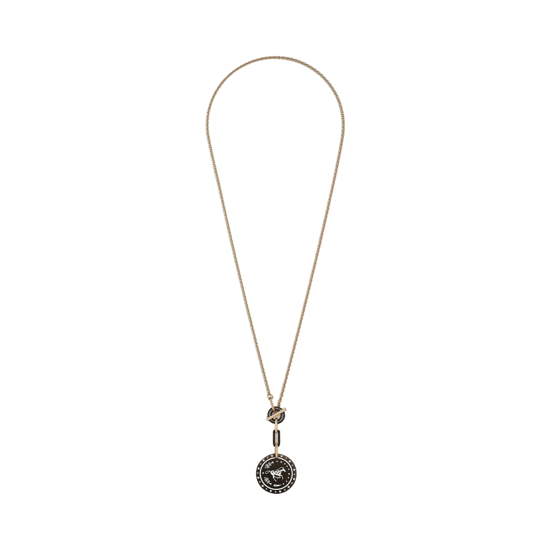 H057071FL01 (W) Hermes Cheval De Coeur Pendant Large Model Lacquered Horn Metal & Ivoire